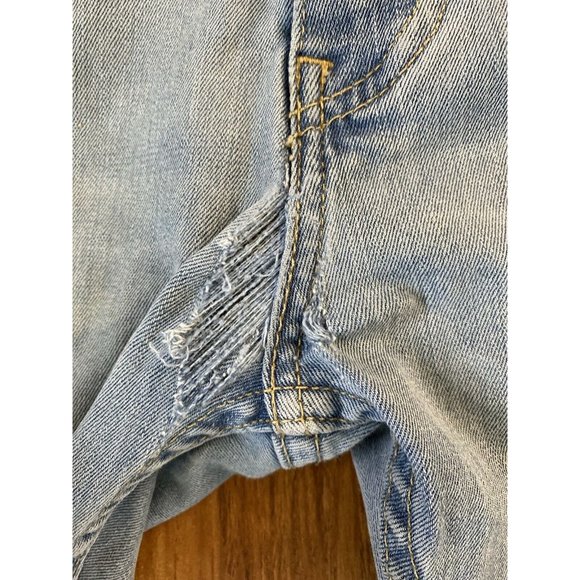 Vintage Levi Strauss 505 Jeans Destroyed Regular Mens 38x32 Light Medium Wash - Picture 6 of 12